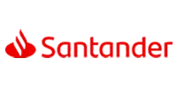 Banco Santander Logo rosso sfondo trasparente